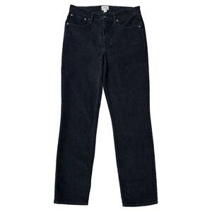 {J. Crew} 9" Vintage Straight Black Corduroy Stretch Jeans Pants